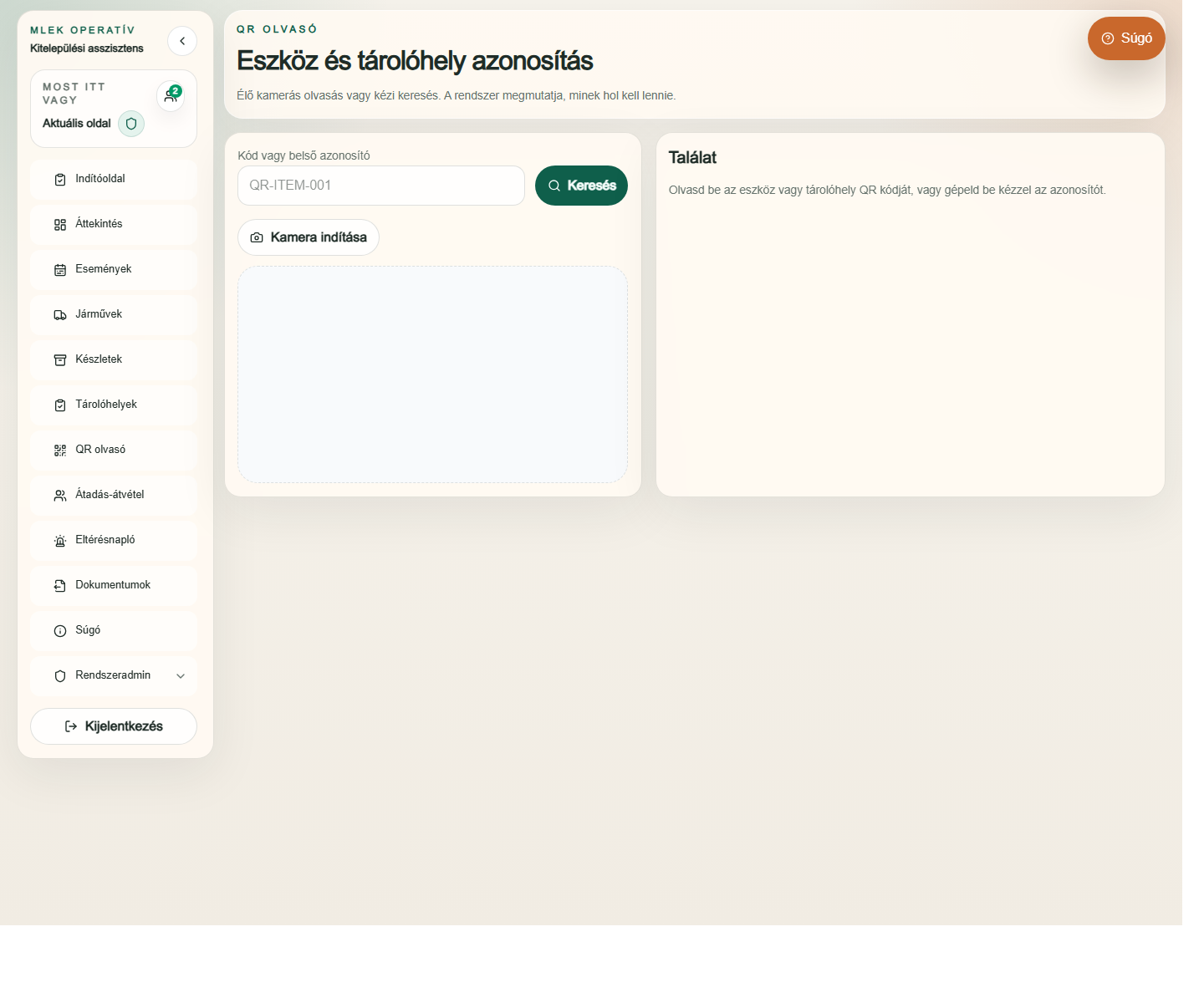 QR-kódos támogatás
